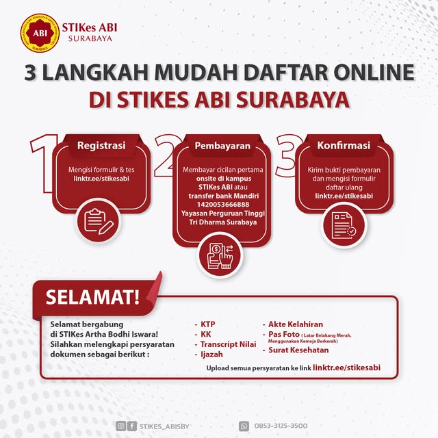 Tiga langkah mudah daftar online STIKES ABI